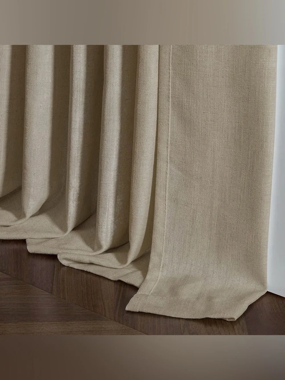 TWODRAPES | Textured Linen Burlap Curtains 84 Inches Long 2 Panels Neutral
